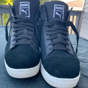 Black Puma wedge sneakers